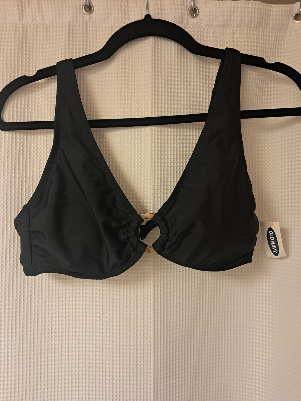 Old Navy Black Ring-Front Bralette Swim Top